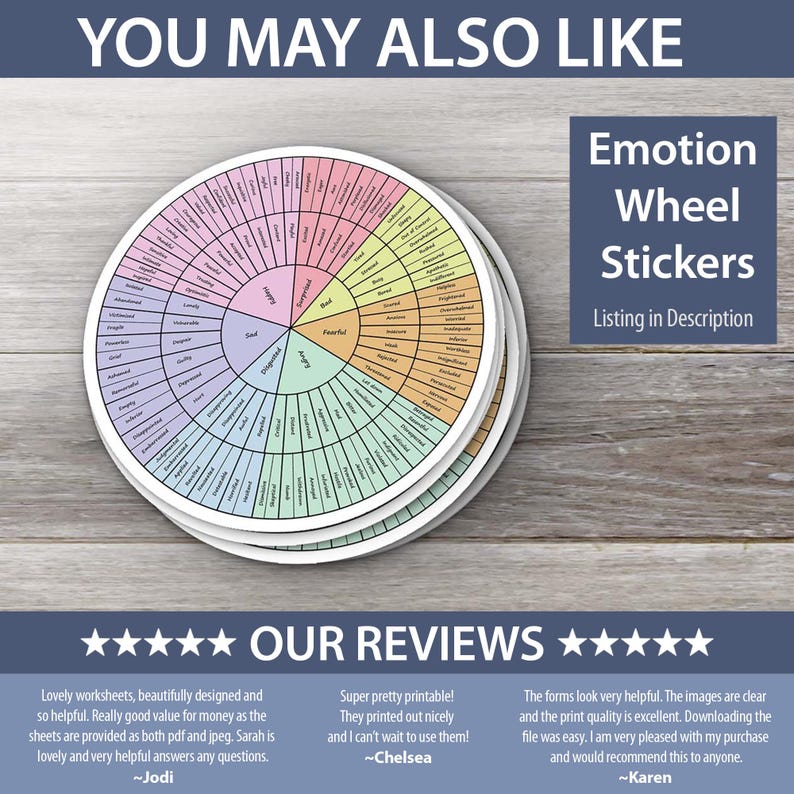 Digital Coping Skill Teen Emotion Wheel Spinner Printable for Tween ...