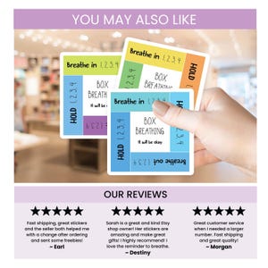 Pegatina de respiración para TDAH, herramienta de terapia infantil para el manejo de la ansiedad, calcomanía de vinilo para la atención plena, ayuda visual relajante para el aula, ayuda para la concentración de los niños, ayuda sensorial. imagen 8