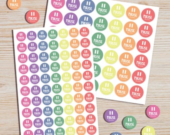 Pause Sticker Sheet for Therapy Gift Grounding Sticker Bundle for Mini Planner Sticker Breathing Exercise Pause Relax Breathe Gift for Women