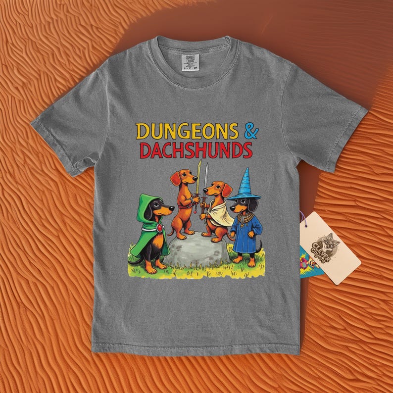 Dungeons And Dachshunds Shirt: RPG Weenie Dog Tee image 2