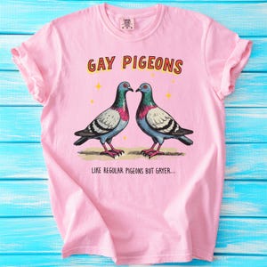 Koszulka Gay Pigeons: Zabawna koszulka dla miłośników gołębi LGBTQ+ Pride zdjęcie 3