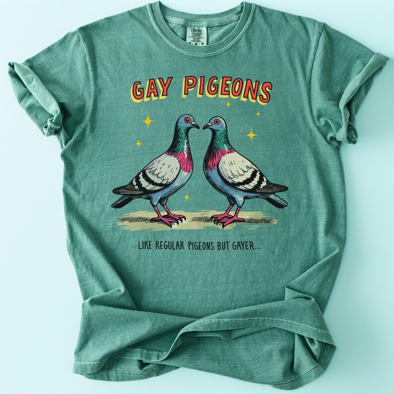 Koszulka Gay Pigeons: Zabawna koszulka dla miłośników gołębi LGBTQ+ Pride zdjęcie 5