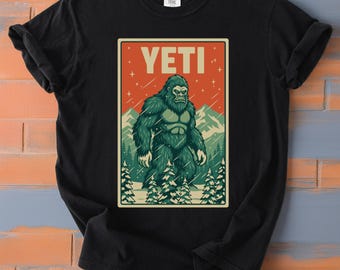 T-shirt yéti vintage, T-shirt graphique Bigfoot Mountain