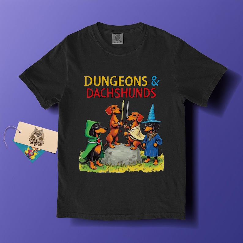 Dungeons And Dachshunds Shirt: RPG Weenie Dog Tee image 3