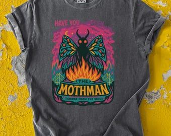Mothman T-Shirt: Retro Psychedelic Cryptidcore Design