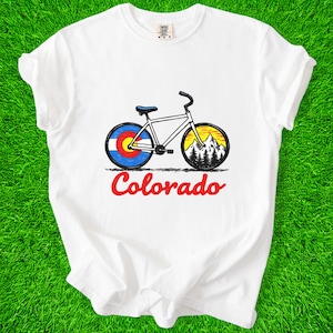 Colorado Cycling T-Shirt: Retro Bicycle, Mountain Adventure Tee