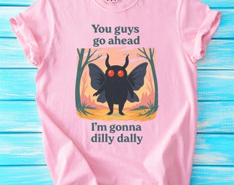 Funny Mothman T-Shirt: Lazy Cryptidcore Tee - Forest Humor