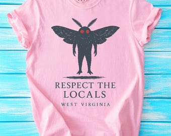 Mothman T-Shirt: Respect The Locals, West Virginia Cryptid Tee