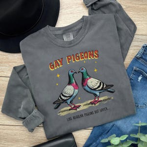 Koszulka Gay Pigeons: Zabawna koszulka dla miłośników gołębi LGBTQ+ Pride zdjęcie 6