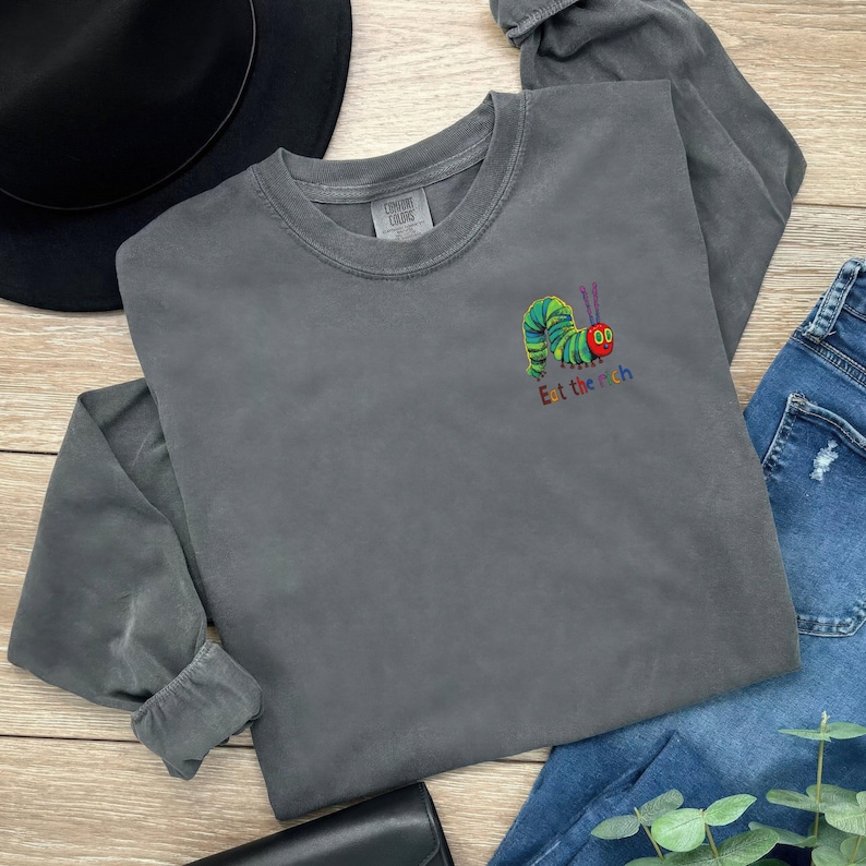 Eat The Rich Caterpillar Shirt: Funny Anti-Capitalist Tee image 5