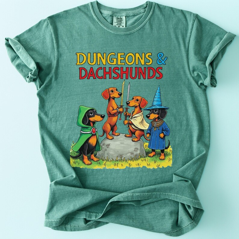 Dungeons And Dachshunds Shirt: RPG Weenie Dog Tee image 7