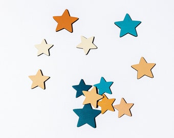 Lot de 15 étoiles en bois, étoiles en forme de bois, décoration d'étoiles murales, étoiles en bois en vrac, fournitures pour projets de bricolage, fournitures de créations manuelles en bois, décoration de chambre d'enfants