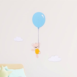 Balloon shield | Children&#39;s room decoration | Nursery Decor | Animals with balloons | Balloon made of wood | wooden balloon  | gift