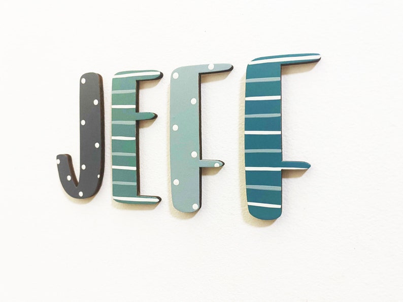 How To Lettering Jeff Painted Wooden Name Letters, Nursery Wall Decor - Etsy