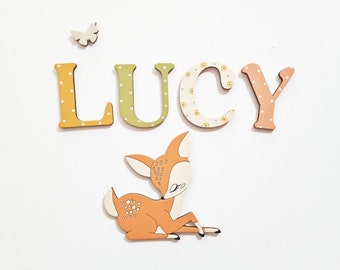 Signo de nombre de madera, decoración de guardería, signo de madera personalizado, signo de nombre personalizado, signo de nombre de niños, letras de madera, nombre para puerta, letras de puerta