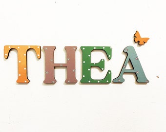 Targa in legno con nome, lettere decorative per la cameretta, decorazione per la stanza del bambino