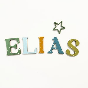 Signo de nombre de madera, Letras de madera, Signo de nombre, Letras de guardería, Letras de nombre personalizadas, Habitación para bebés, Nombre de letras de madera, Nombre para puerta