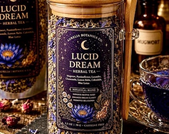 Lucid Dream Herbal Tea • Blue Lotus, Mugwort,  Lavender, Chamomile, Organic Dreaming Blend