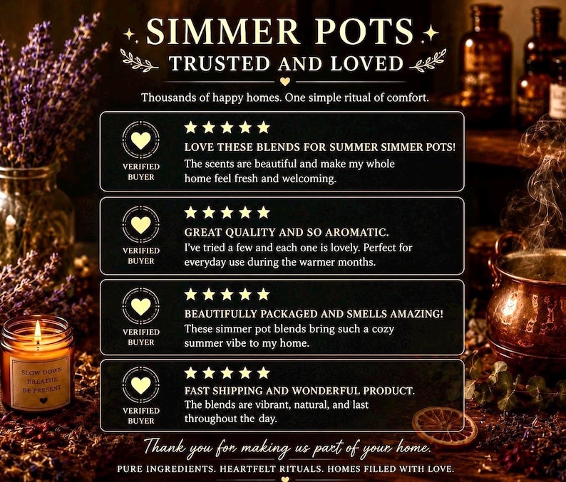 Artisanal Simmer Pot Kit | Housewarming Gift | Botanical Stovetop Potpourri | Moody Apothecary Ritual | Self Care Gift Box image 4