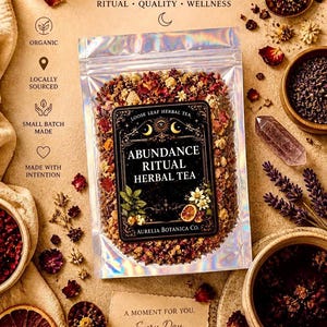 Prosperity & Abundance Loose Leaf Herbal Tea | Organic Tulsi Rooibos Blend (Caffeine Free) image 4