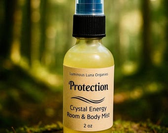 Protection Mist | Body Spray | Fragrance Mist | Moon Water | Spiritual Protection |  Crystal Infused | Therapeutic Grade Essential Oils
