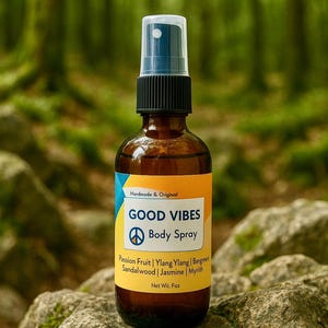 Good Vibes Botanical Body & Room Spray – Tropical-Inspired Essential Oil Mist | Uplifting Aromatherapy Blend | 4 oz