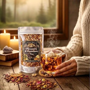 Prosperity & Abundance Loose Leaf Herbal Tea | Organic Tulsi Rooibos Blend (Caffeine Free) image 19