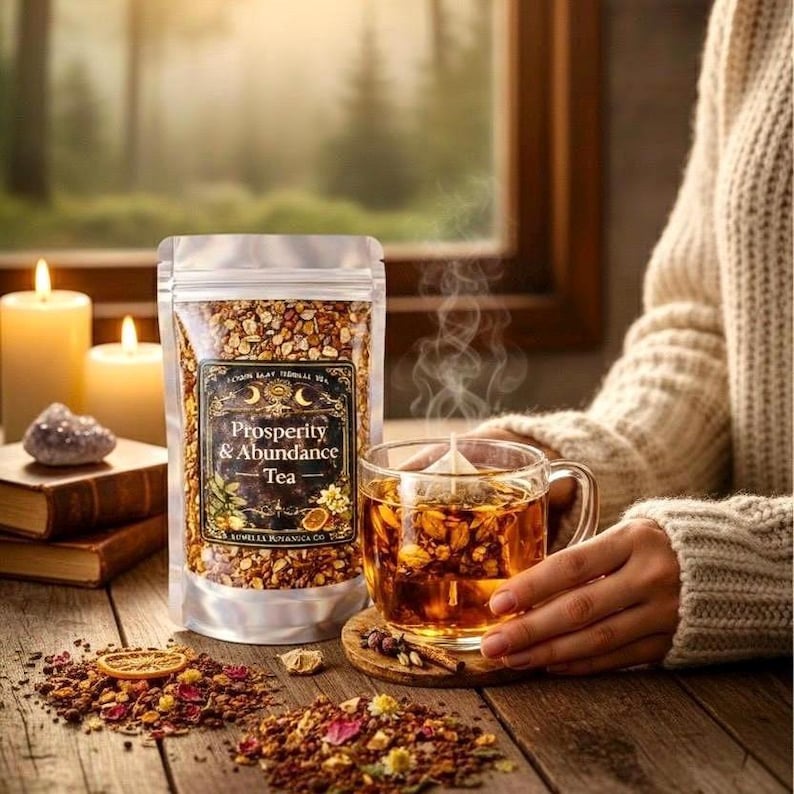 Prosperity & Abundance Loose Leaf Herbal Tea | Organic Tulsi Rooibos Blend (Caffeine Free) image 19