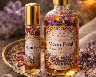 Moon Petal Botanical Ritual Oil | Jasmine Rose Floral Body Oil, Self Care