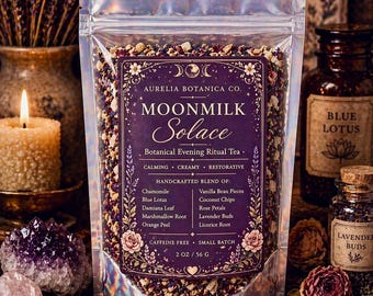 Moonmilk Solace Tea | Botanical Sleep Tea | Calming Herbal Blend | Nighttime Relaxation Tea | Chamomile Lavender Coconut Tea | Caffeine Free