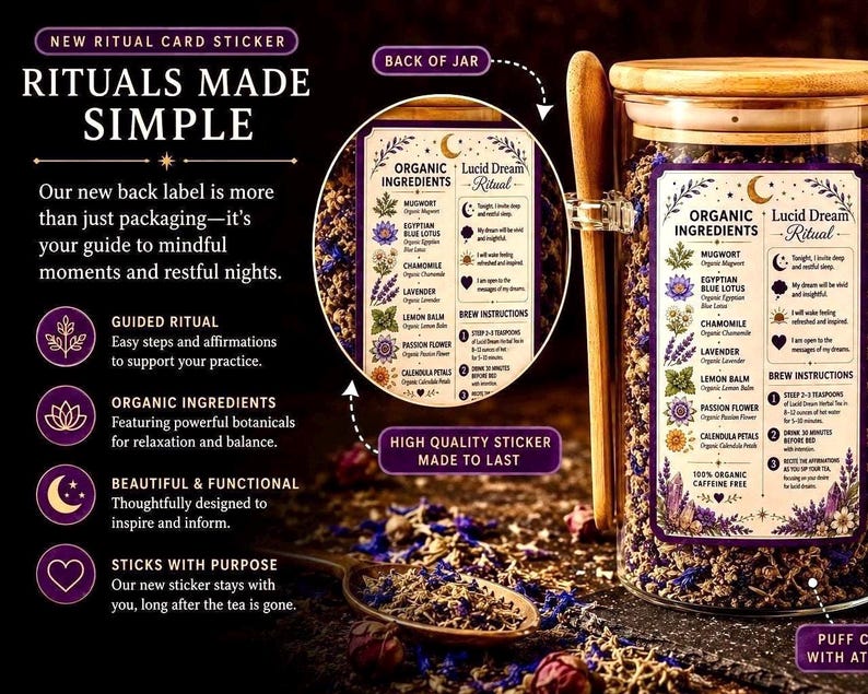 Tisane Rêve Lucide • Lotus bleu, armoise, lavande, camomille, mélange bio pour les rêves image 11