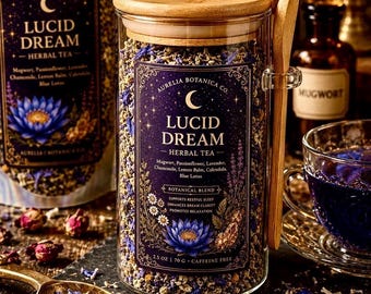 Lucid Dream Herbal Tea • Blue Lotus, Mugwort,  Lavender, Chamomile, Organic Dreaming Blend