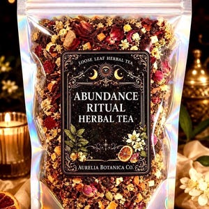 Prosperity & Abundance Loose Leaf Herbal Tea | Organic Tulsi Rooibos Blend (Caffeine Free) 4 oz pouch