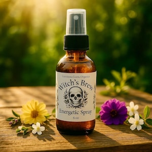 Witch&#39;s Brew Energetic Spray, Amplify Spells, Boost Intuition, Natural Ingredients, Witchcraft Rituals, Custom Blend Essential Oil Spray