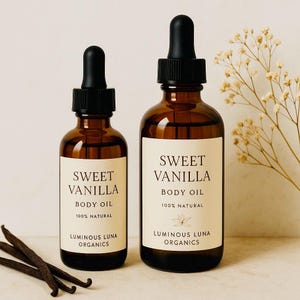 Sweet Vanilla Body Oil: Natural Almond & Coconut Moisturizer