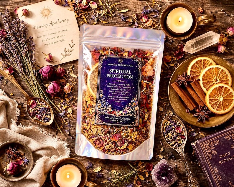 Artisanal Simmer Pot Kit | Housewarming Gift | Botanical Stovetop Potpourri | Moody Apothecary Ritual | Self Care Gift Box image 20
