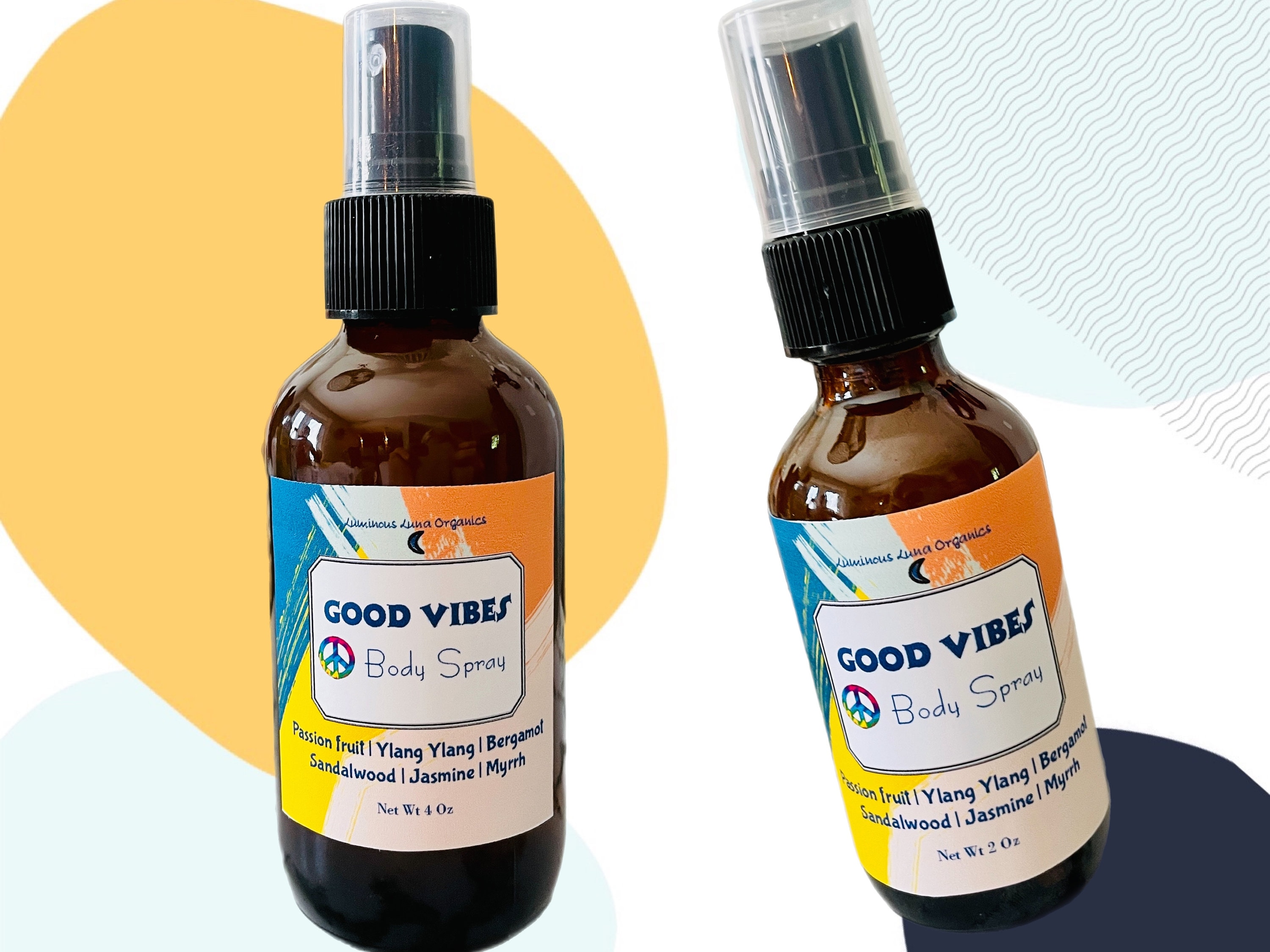 Body Spray Good Vibes Positive Energy Therapeutic Essential Oil Blend