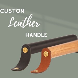 Leather and Wood Drawer Handle - Handcrafted