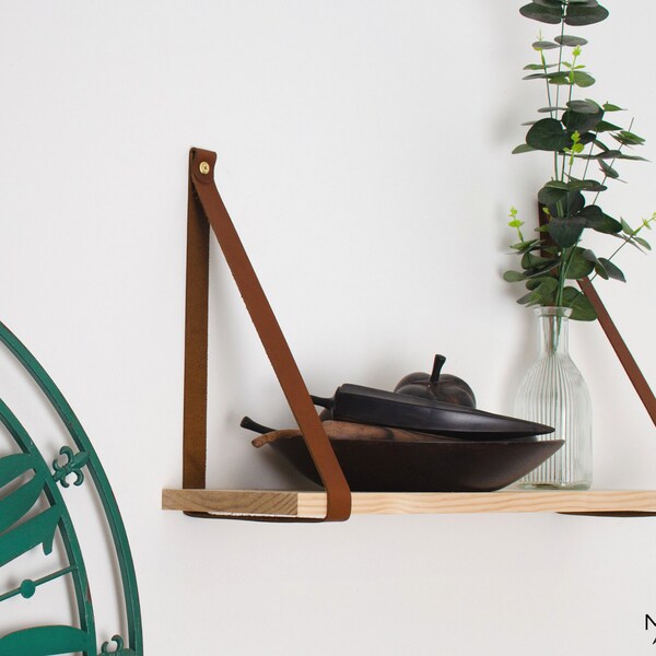 Leather Strap Shelf Etsy