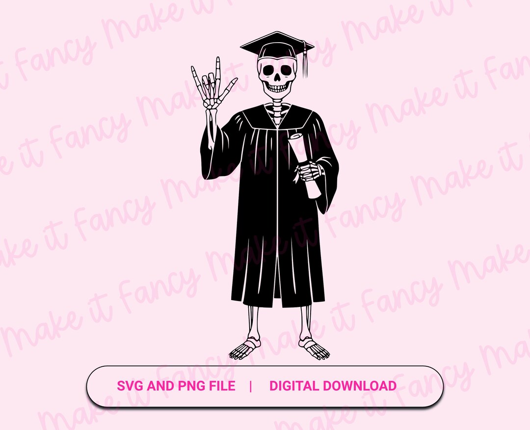 ASL Skeleton Graduation Senior I Love You Hand Sign SVG PNG, Asl Deaf ...