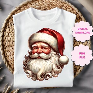 Papá Noel vintage PNG, clipart PNG, glamour vintage, sublimación de Papá Noel PNG, Navidad vintage PNG, diseño retro de Papá Noel PNG, Navidad PNG