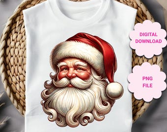 Vintage Santa PNG, png clipart, Vintage glamour, Santa Claus sublimation png, Vintage Christmas png, retro santa png design, Christmas png