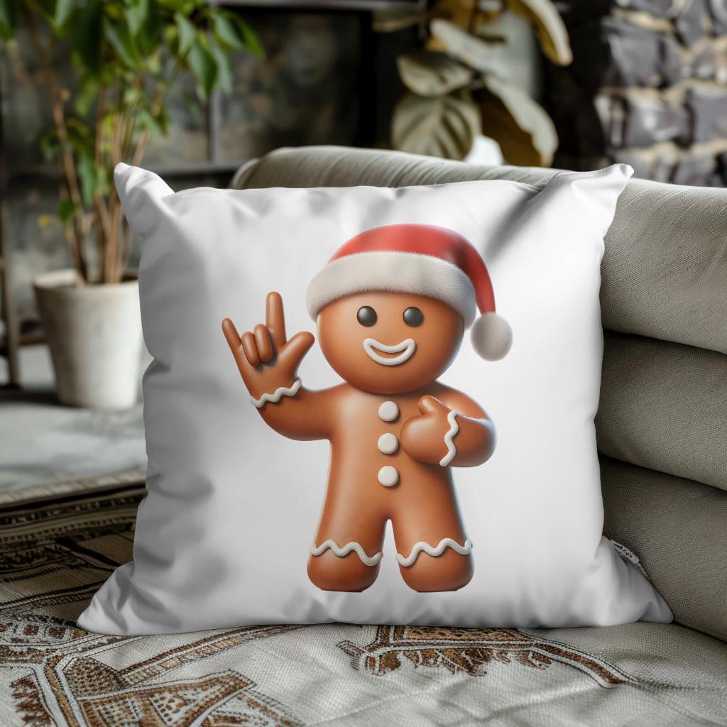 Christmas Gingerbread Man Clipart, ASL Gingerbread Man PNG, ASL I Love ...