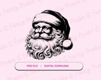 Vintage Santa PNG SVG, Santa cut file, Santa Claus sublimation, Vintage Christmas png svg, retro santa design, Farmhouse Santa svg png files