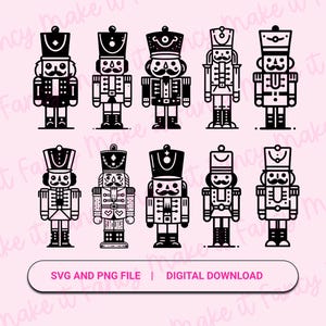 Nutcracker SVG, Nutcracker PNG, Christmas SVG clipart for Cricut, Christmas Decor svg digital download bundle of 10 designs, Santa sack svg