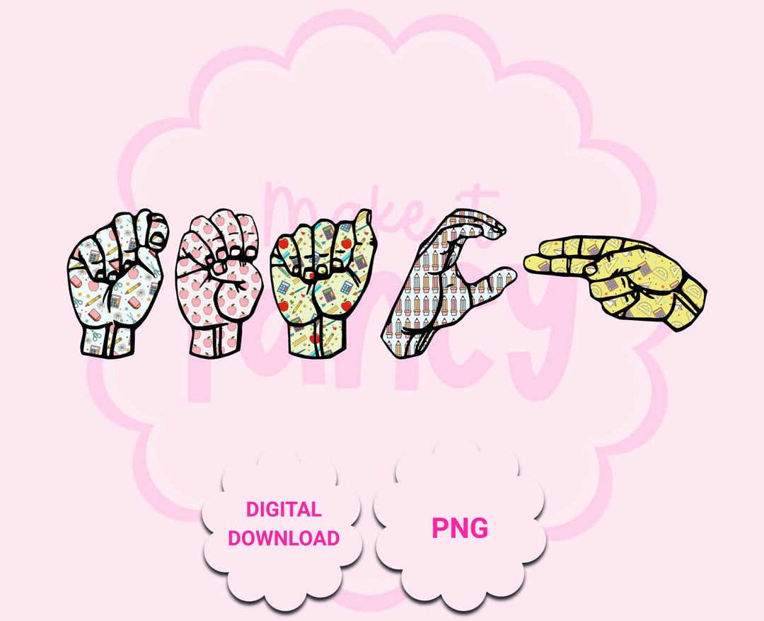 Tech Asl Preppy Teach ASL Hand Sign PNG, ASL Deaf Sublimation, Asl Deaf Teacher ...