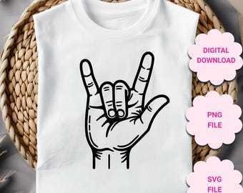 ASL I Love You Hand Sign SVG en PNG, Amerikaanse Gebarentaal, aslily, doof teken png, ik hou van je svg, ik hou van je png, asl clipart, doof svg