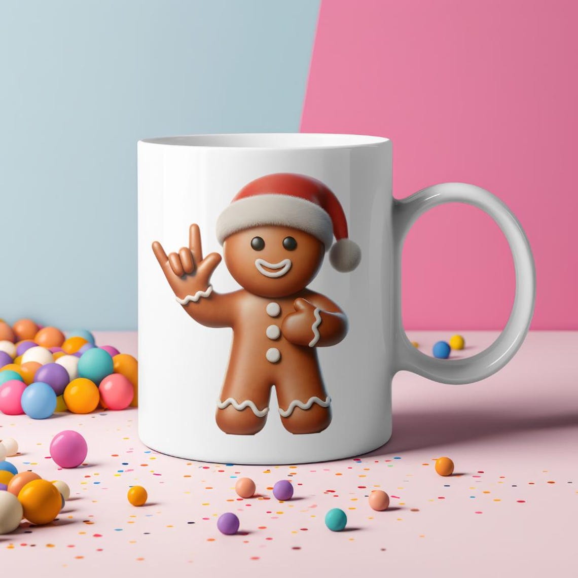 Christmas Gingerbread Man Clipart, ASL Gingerbread Man PNG, ASL I Love ...