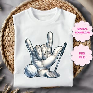Golf png, golf ASL I love you handteken png, ASL-hand, ASL-golfsublimatie, ASL-hand, ASL-hand png, ASL-sport