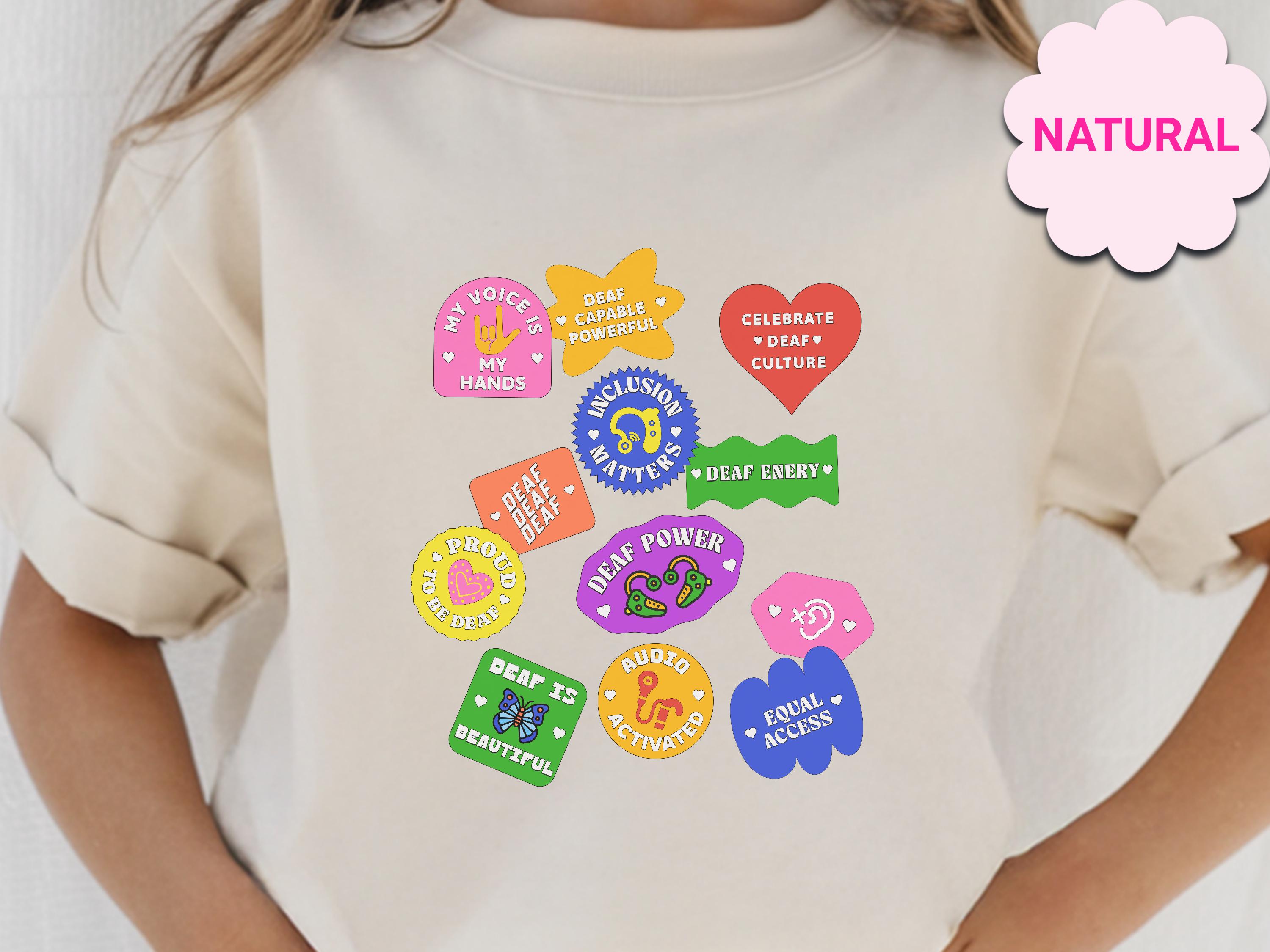 Deaf Awareness Sticker Design on Bella+canvas 3001T Shirt, Asl Toddler ...